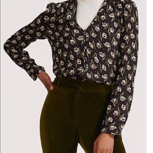 Veronica Beard Asheville Black Blouse 100 Silk NWOT